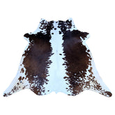 Luxury Dark Brown & White Cowhide Rug - Hypoallergenic - Handcrafted Medium Size Area Rug for Modern Home Décor - Celestial Leather Limited