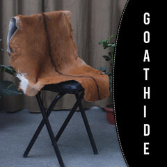 Premium Brown & White Goat Hide Rug - Luxury Hair-on Goatskin Rug, Sustainable - Eco-Friendly, Unique Patterns, Non-Slip Suede Back - Celestial Leather Limited