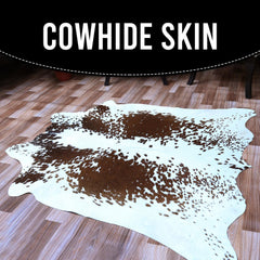 Handcrafted Luxury Medium Cowhide Rug | Classic Brown & White | Hypoallergenic, Non-Slip Backing | Unique Natural Beauty | Durable - Celestial Leather Limited