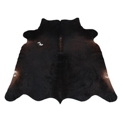 Luxurious Medium Brown & White Cowhide Rug - Handcrafted, Hypoallergenic, Non-Slip Backing, Durable - Unique Animal Pattern Rug for Living