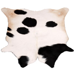 Luxurious Small Cowhide Rug - Hypoallergenic Dark Brown & White Animal Print Rug for Bedroom - Living Room - Non Slip Suede Back - Celestial Leather Limited
