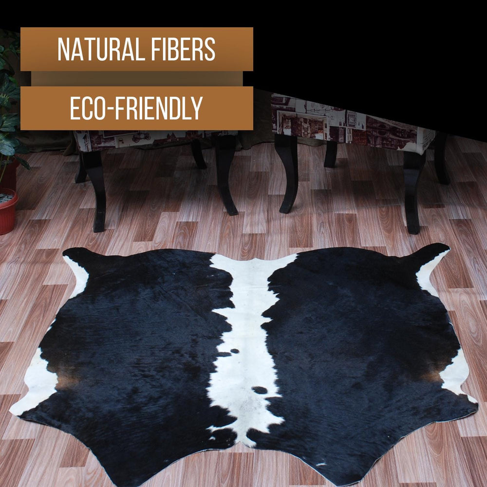 Luxurious Dark Brown & White Cowhide Rug | Hypoallergenic, Non-Slip, Non-Shedding | Handcrafted Premium Hide | Small 10-15 sq ft | Free UK - Celestial Leather Limited