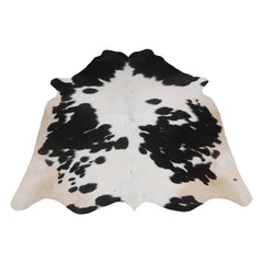 Luxurious Dark Brown & White Cowhide Rug - Medium Size for Modern Home Decor - Celestial Leather Limited
