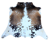 Handcrafted Medium Brown & White Cowhide Rug | Unique Animal Pattern | Luxurious Natural Hide | Hypoallergenic - Non-Slip - Celestial Leather Limited