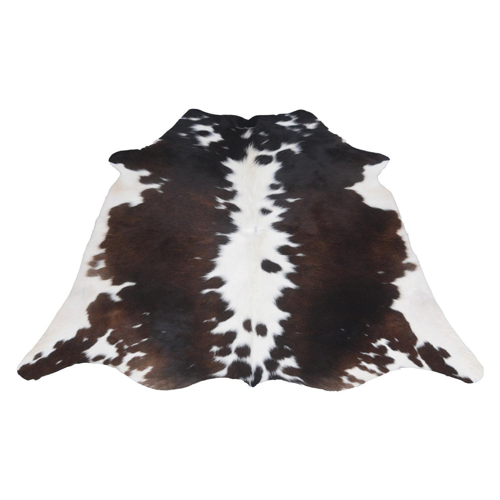 Luxurious Medium Brown & White Cowhide Rug | Hypoallergenic Backing | Handcrafted Natural Hide | Unique Animal Pattern rug | Durable - - Celestial Leather Limited