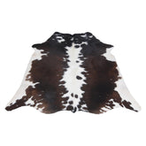 Luxurious Medium Brown & White Cowhide Rug | Hypoallergenic Backing | Handcrafted Natural Hide | Unique Animal Pattern rug | Durable - - Celestial Leather Limited