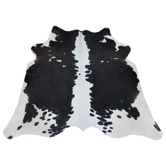 Luxurious Natural Dark Brown & White Cowhide Rug Small Area Animal Print Non Slippery Suede Back Non Shedding Hypoallergenic - Celestial Leather Limited