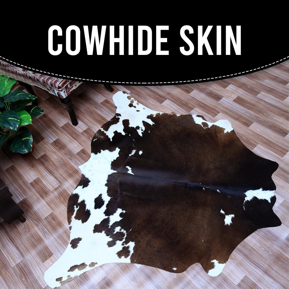 Luxury Brown & White Cowhide Rug | Non-Slip Backing | Hypoallergenic | Non-Shedding | Perfect for Bedroom - Living Room | Free Shipping in - Celestial Leather Limited