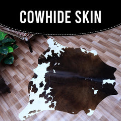 Luxury Brown & White Cowhide Rug | Non-Slip Backing | Hypoallergenic | Non-Shedding | Perfect for Bedroom - Living Room | Free Shipping in - Celestial Leather Limited