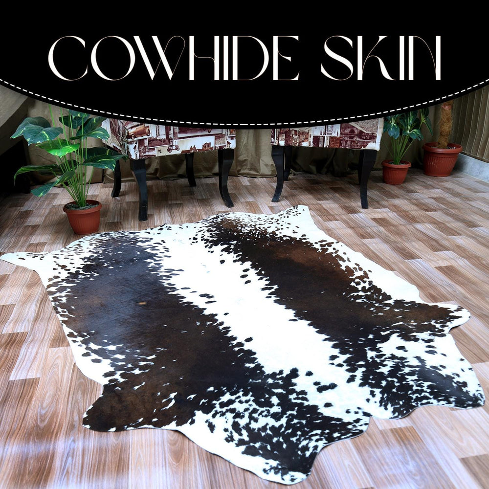 Luxurious Brown & White Cowhide Rug - Hypoallergenic, Non-Slip, Non-Shedding - Perfect for Bedroom - Living Room - Free UK Shipping - Celestial Leather Limited
