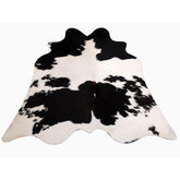 Luxurious Black and White Cowhide Rug with Hypoallergenic, Non-Slip Suede Back - Large Size - Free Shipping - Top Quality - Celestial Leather Limited