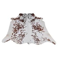 Luxury Brown and White Cowhide Rug - Large Hypoallergenic Rug with Non-Slip Suede Back - Natural Hair Cow Skin Rug for Home Decor - Celestial Leather Limited