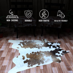 Luxurious Brown and White Cowhide Rug | Hypoallergenic, Non-Slip, Non-Shedding | Perfect for Upholstery | Free Shipping! - Celestial Leather Limited