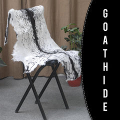 Luxury Black & White Genuine Leather Goat Skin Rug for Modern Sophistication - Style - Celestial Leather Limited