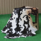Luxurious Black White Handmade Goat Skin Rug - Unique Natural Beauty for Your Home - Celestial Leather Limited