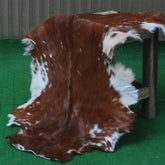 Luxury Brown & White Goat Hide Rug | Premium Hair-On Skin Rug for Home Decor - Celestial Leather Limited