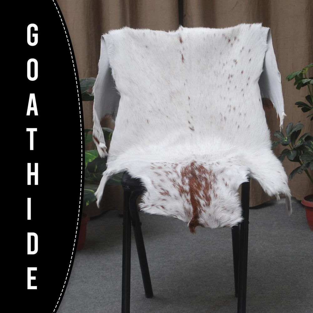 Luxurious Brown & White Goat Skin Rug | Handmade 100% Pure Goat Skin | Soft, Pet-Friendly, Non-Shedding | Eco-Friendly & Sustainable - Celestial Leather Limited