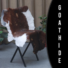 Luxurious Dark Brown & White Goat Skin Rug - Handmade Pure Goat Skin Floor Rugs for Stunning Natural Beauty & Eco-Friendly Charm - Celestial Leather Limited
