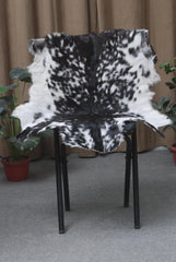 Modern Sophistication: Genuine Black and White Goat Skin Throw Rug for Home Decor - Non-Slippery Back, Hypoallergenic, and Unique Natural