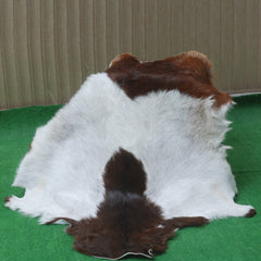 Dark Brown Rug - Soft, Durable, and Eco-Friendly - Handmade Pure Goat Skin Floor Rug - Non-Slip Suede Back
