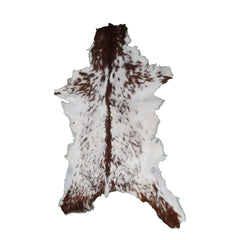Authentic Hair-On Goat Skin Rug - Rich Dark Brown for Sophisticated Interiors