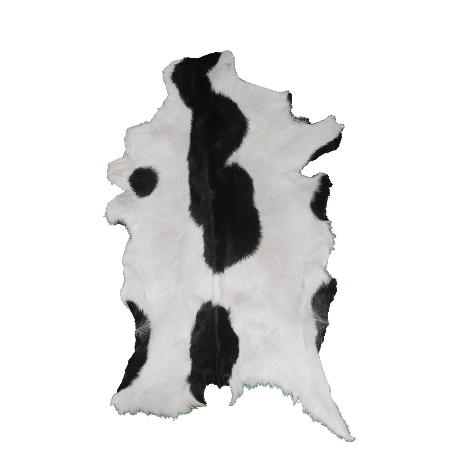 Serene Grey & White Goat Skin Rug - Natural Animal Hide Floor Decor with Suede Back - Sustainable, Eco-Friendly, and Hypoallergenic