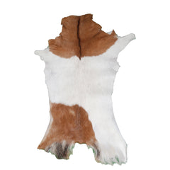 Luxurious Brown & White Goat Skin Rug - Eco-Friendly Handmade Floor Rug with Unique Variations, Soft & Hypoallergenic - Non-Shedding - Durable - Celestial Leather Limited