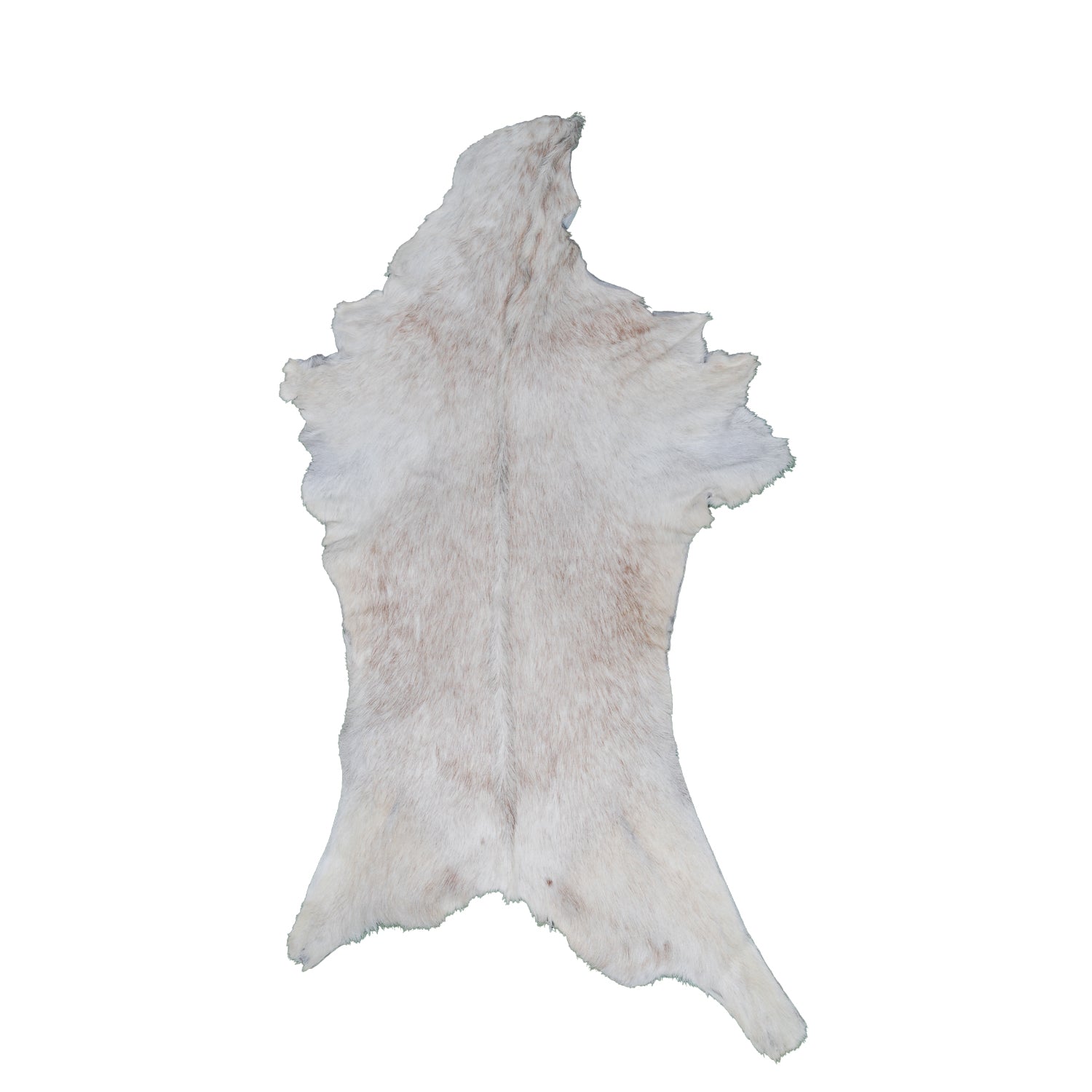 Brown and White Handmade Goat Skin Rug – Classic Elegance for Your Home
