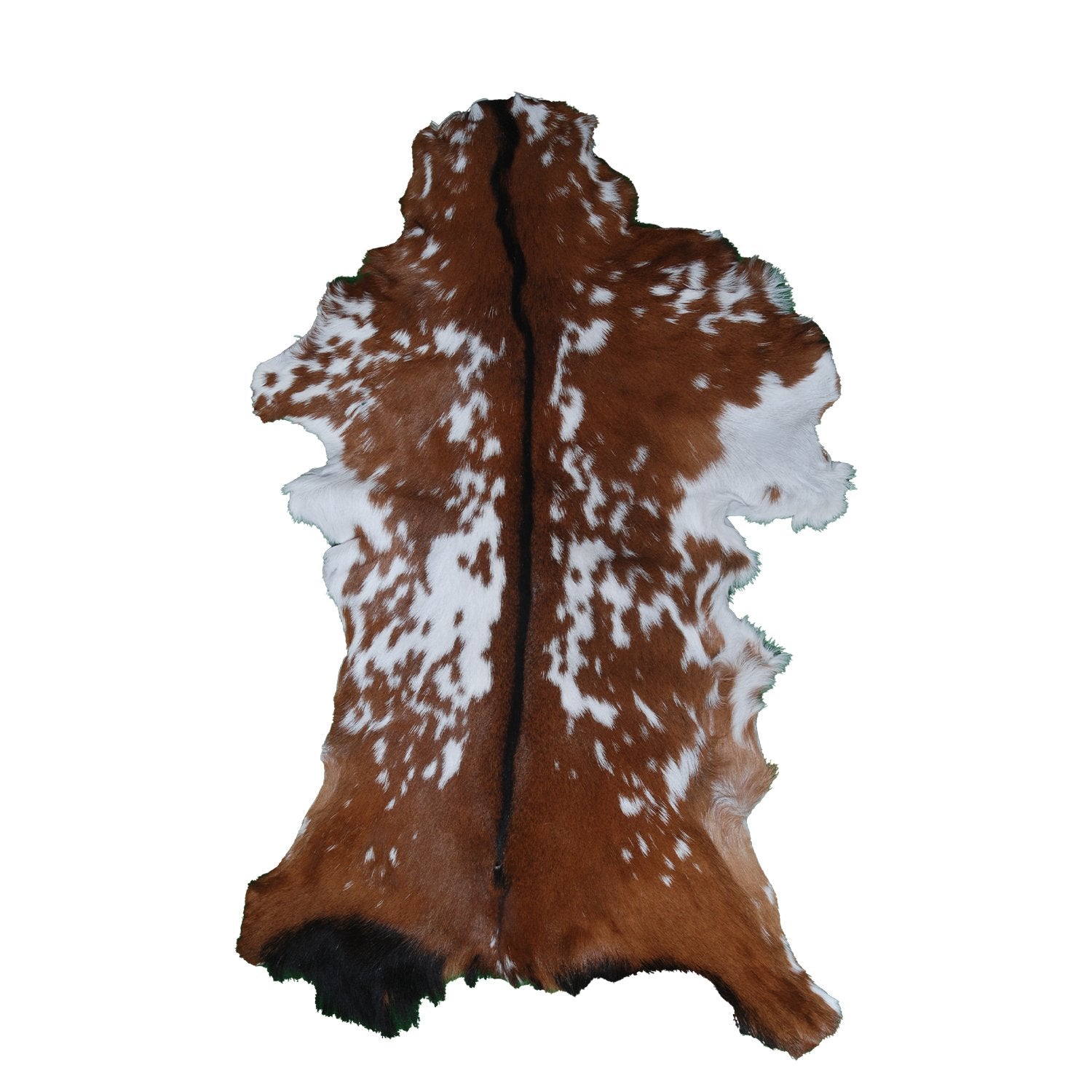 Luxurious Brown & White Goat Skin Rug - Handmade, Soft, Sustainable & Unique - Eco-Friendly Floor Rugs for Home Decor