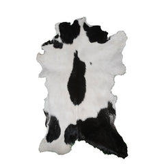 Luxury Black & White Goat Skin Rug - Modern Chic Decor, Natural Softness, Hypoallergenic, Eco-Friendly, Unique Pattern, Non-Slip Backing - Celestial Leather Limited