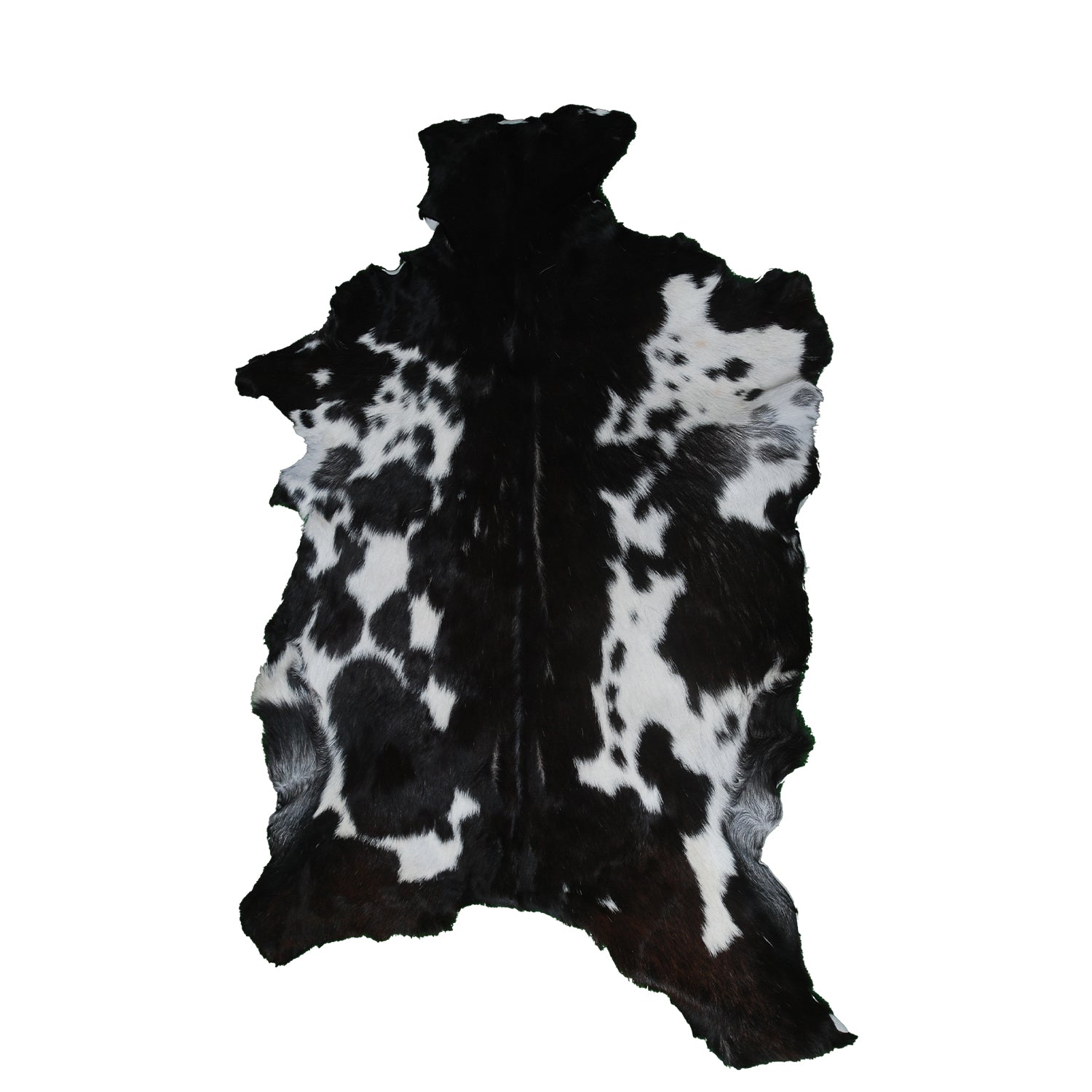 Black and White Handmade Goat Skin Rug – Rustic Charm for Your Home