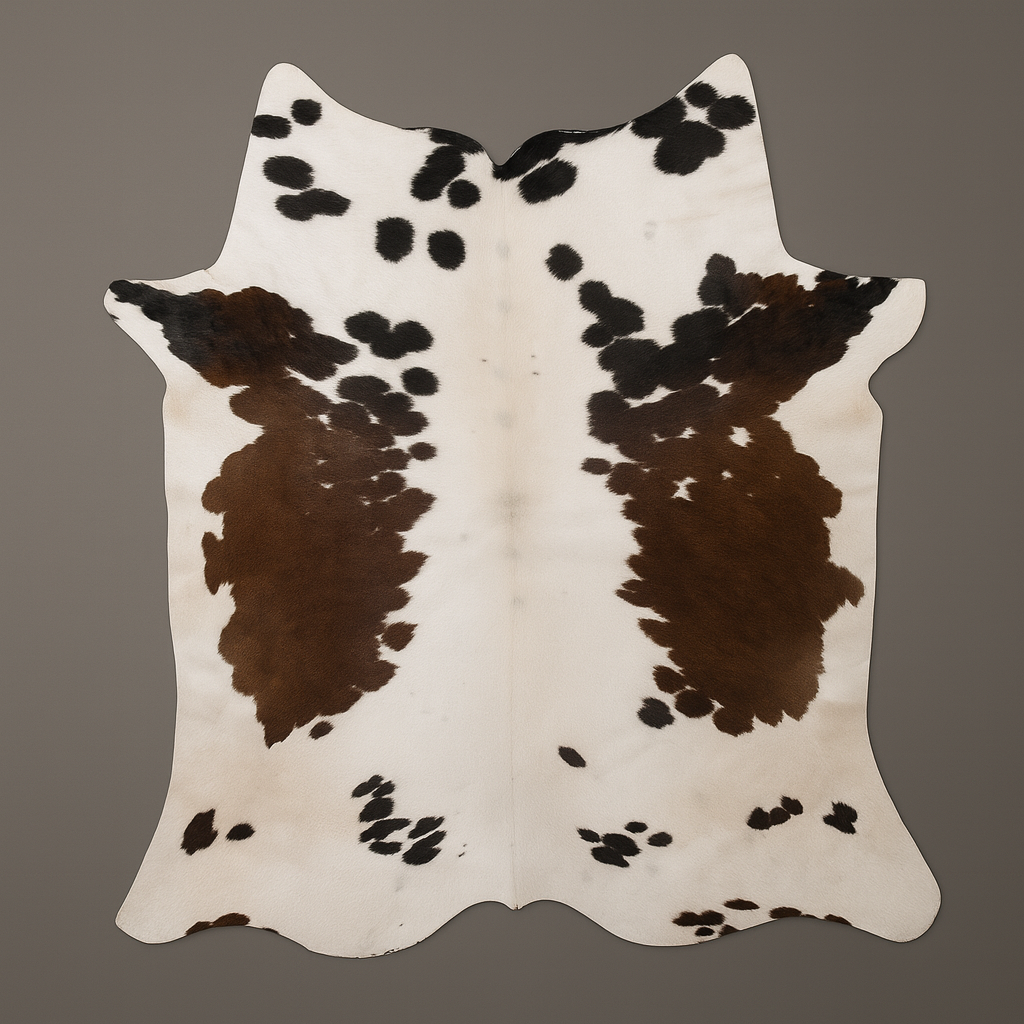 Luxury XL Dark Brown Cowhide Rug with Hypoallergenic Back - Hand-Stitched Premium Hide for Stylish Decor