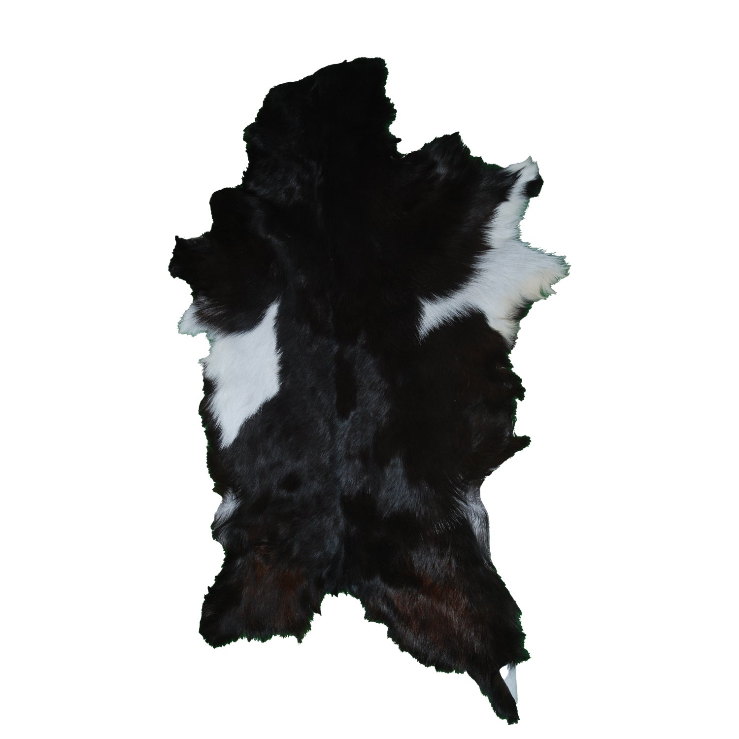 Black and White Handmade Goat Skin Rug – Rustic Charm for Your Home