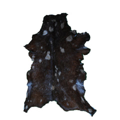 Natural Tri-Color Goat Hide Rug - Luxurious Accent for Rustic and Modern Spaces