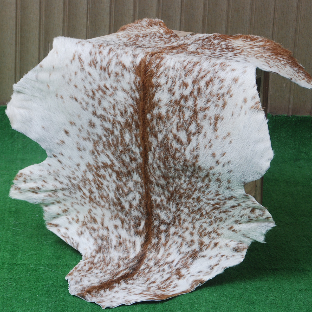 Authentic Hair-On Goat Skin Rug - Brown and White Pattern for Stylish Interiors - Celestial Leather Limited