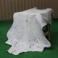 Brown and White Handmade Goat Skin Rug – Classic Elegance for Your Home