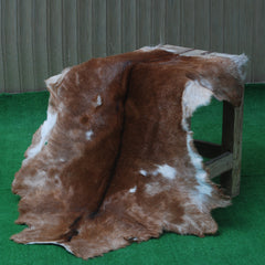 Authentic Dark Brown Goat Hide Rug - Unique Pattern for Modern and Classic Décor - Celestial Leather Limited