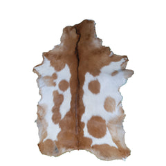 Decorative Brown and White Goat Hide Rug - Perfect for Floor or Wall Accents