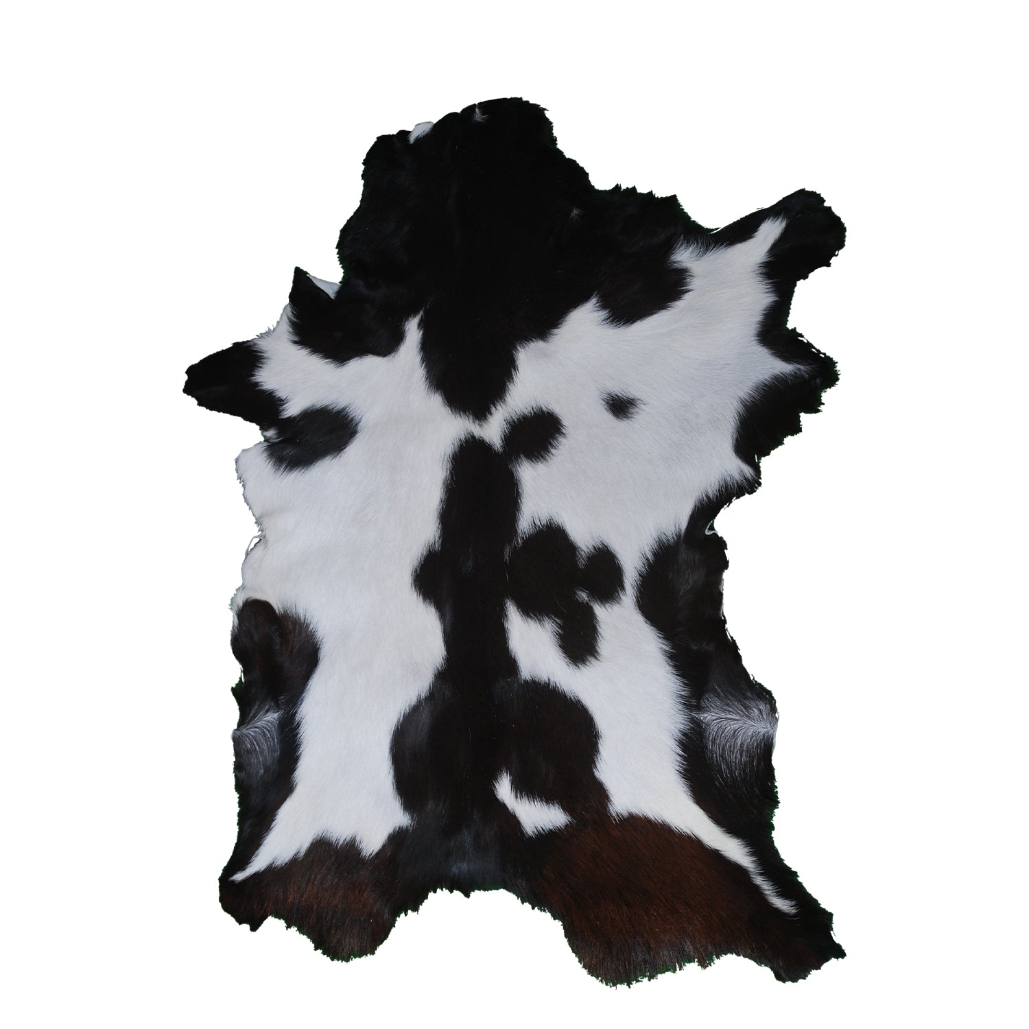 Luxury Black & White Goat Skin Rug with Non-Slip Backing - Hypoallergenic, Non-Shedding & Durable - Handmade Eco-Friendly Floor Rug - Celestial Leather Limited