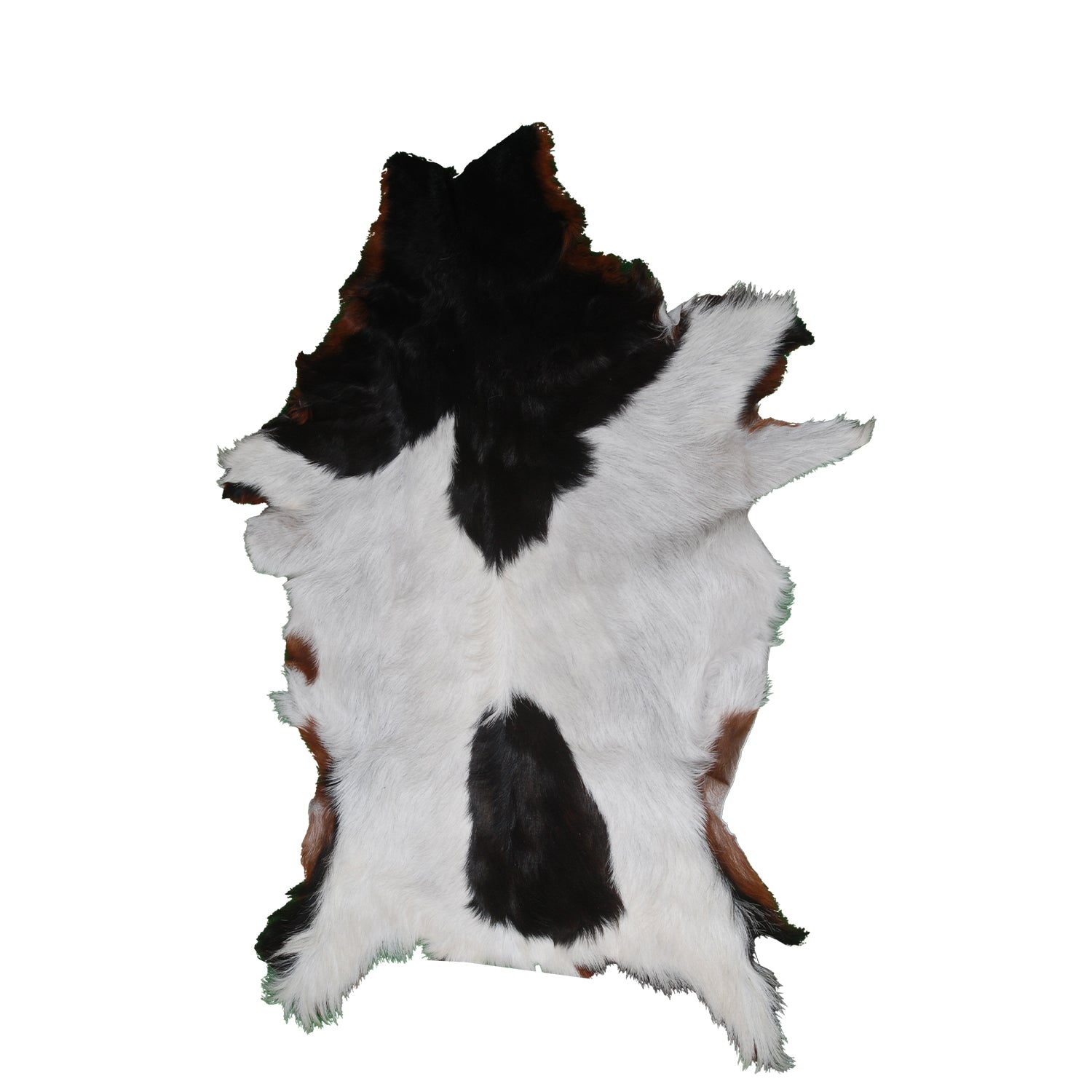 Handcrafted Black and White Goat Skin Rug - Soft and Durable Hair-On Leather - Celestial Leather Limited