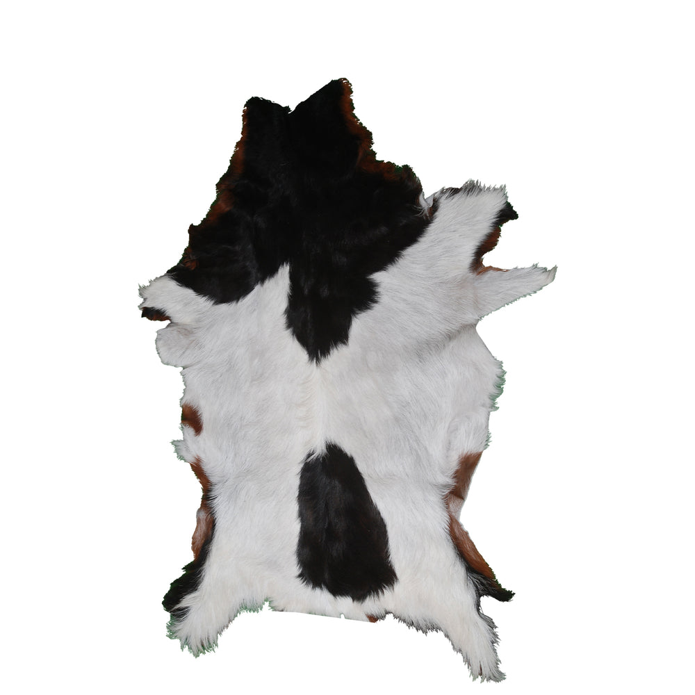 Handcrafted Black and White Goat Skin Rug - Soft and Durable Hair-On Leather - Celestial Leather Limited