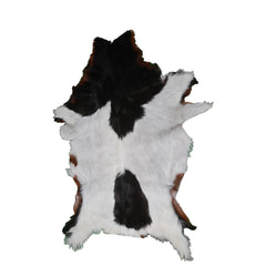 Handcrafted Black and White Goat Skin Rug - Soft and Durable Hair-On Leather - Celestial Leather Limited