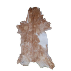 Luxury Brown & White Goat Hide Rug with Natural Variations | Premium Hair-on Goat Skin Rug for Home Décor - Celestial Leather Limited