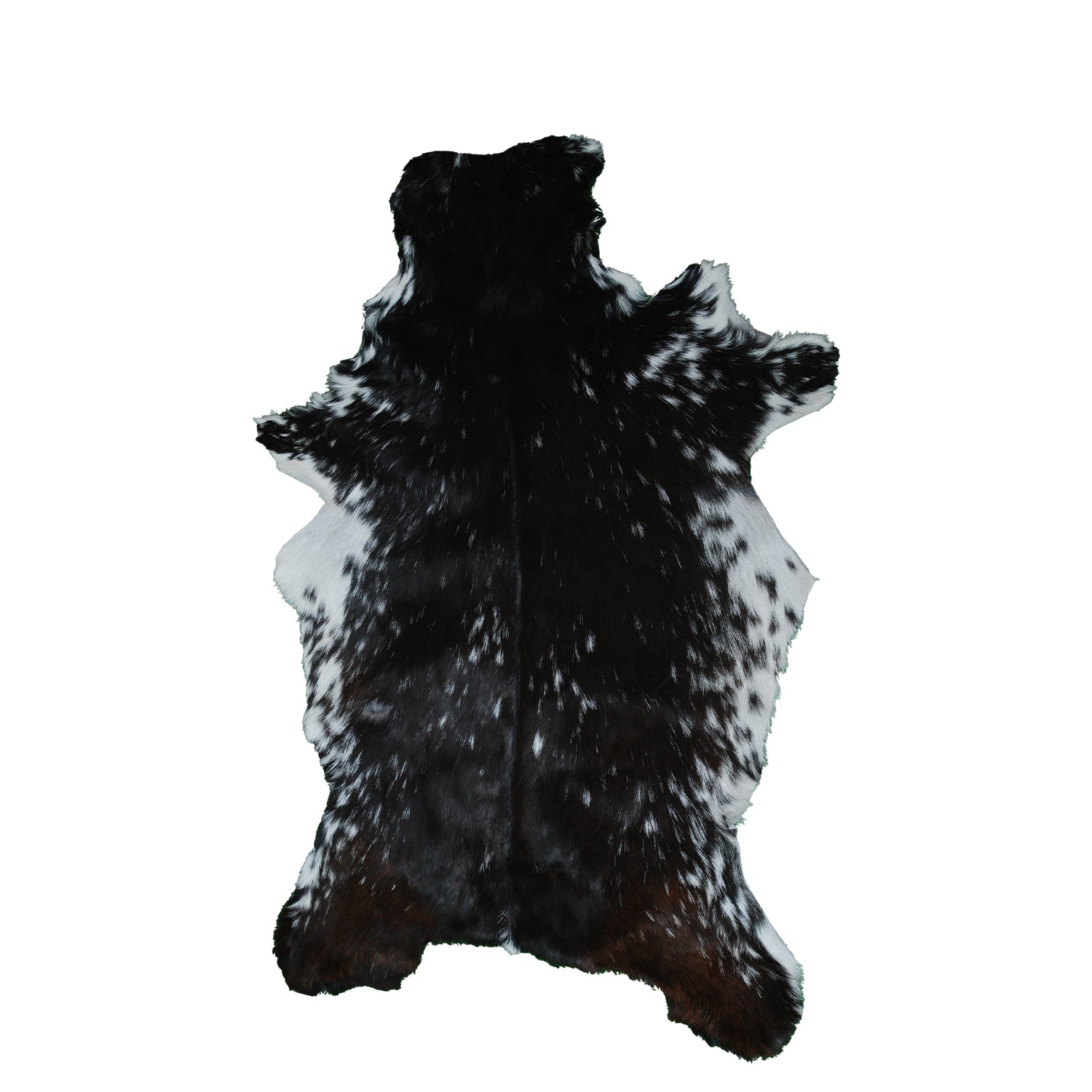 Authentic Hair-On Goat Skin Rug - Black and White Pattern for Luxe Décor