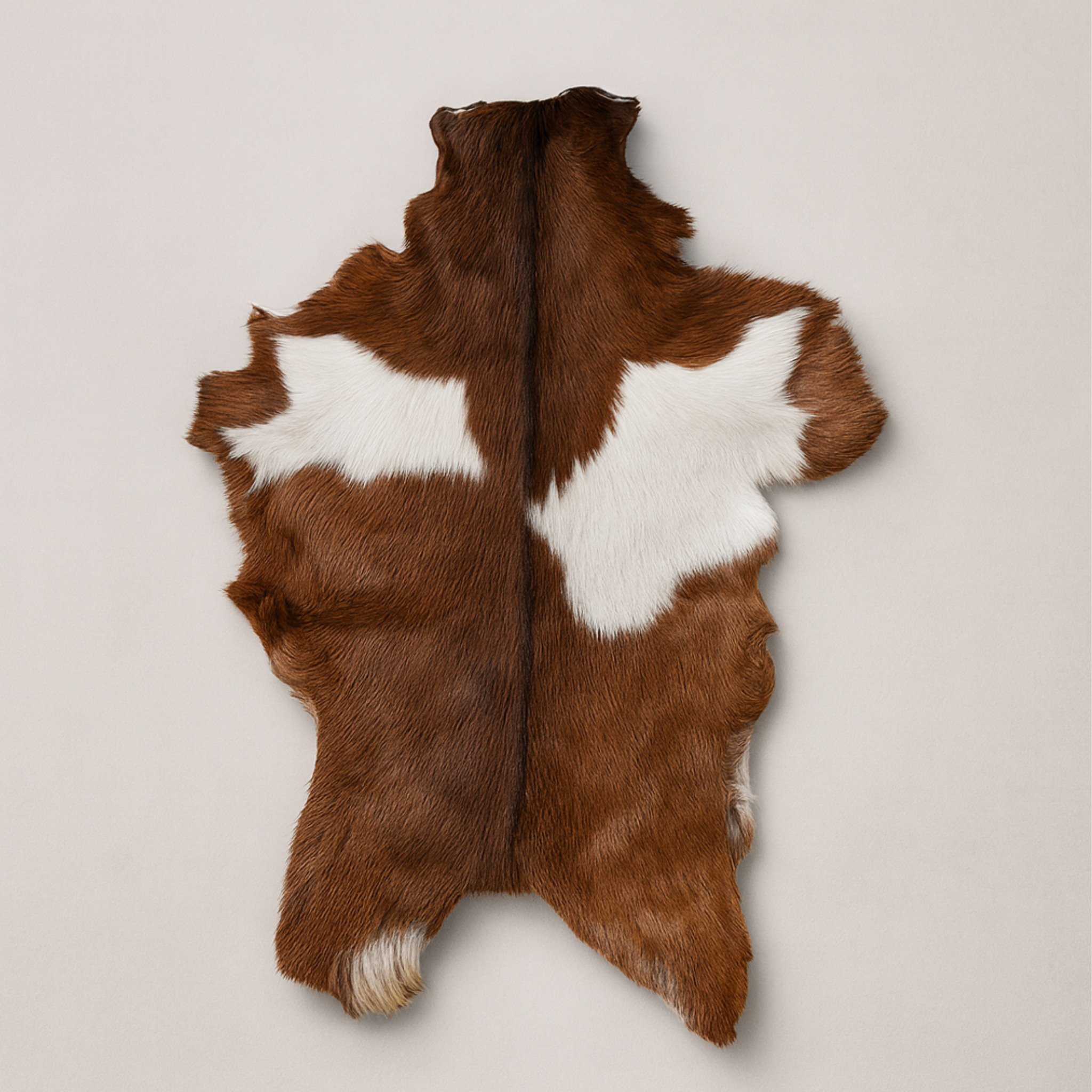 Authentic Dark Brown Goat Hide Rug - Rich Color and Unique Pattern for Home Styling