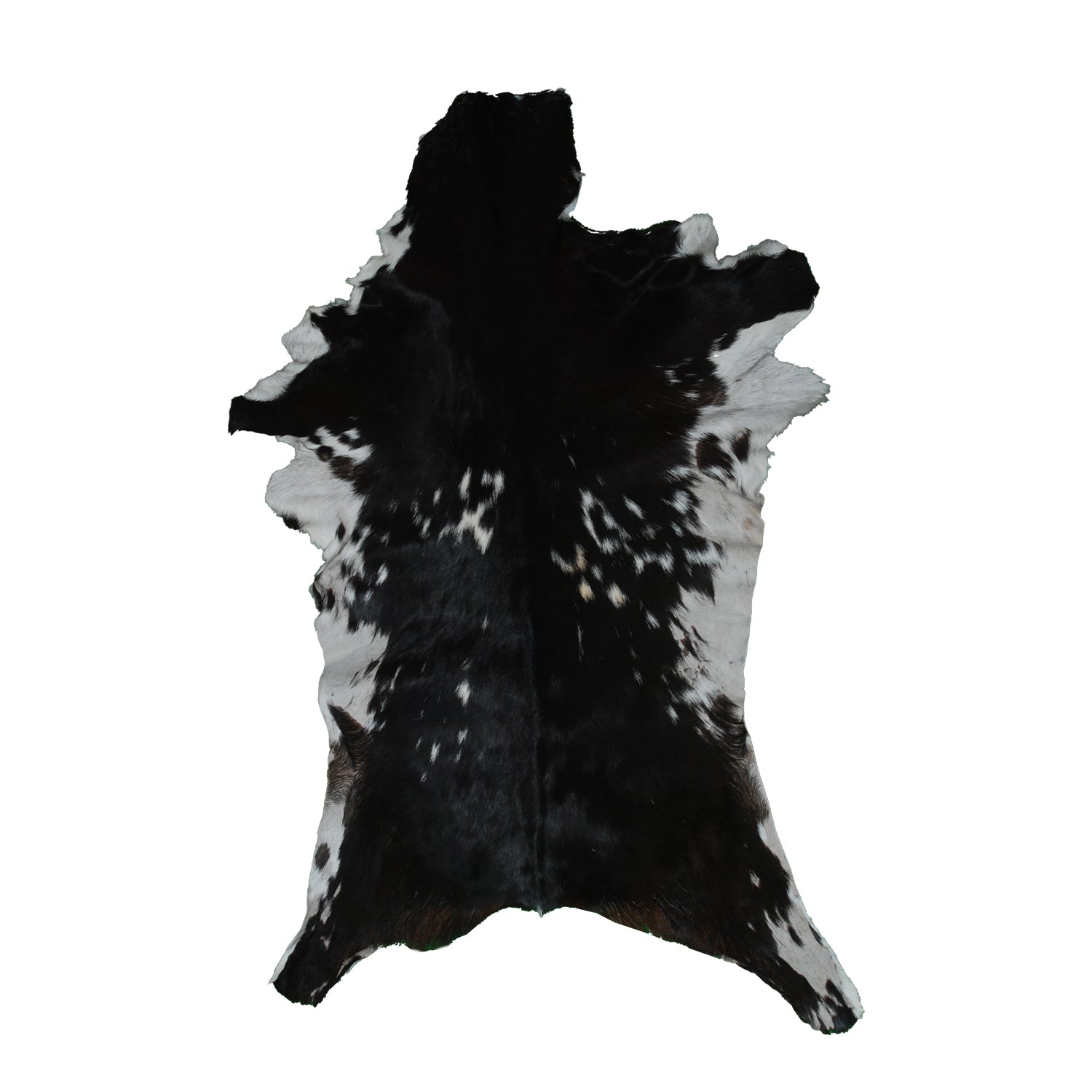 Decorative Black and White Goat Skin Rug - Genuine Leather for Sophisticated Spaces