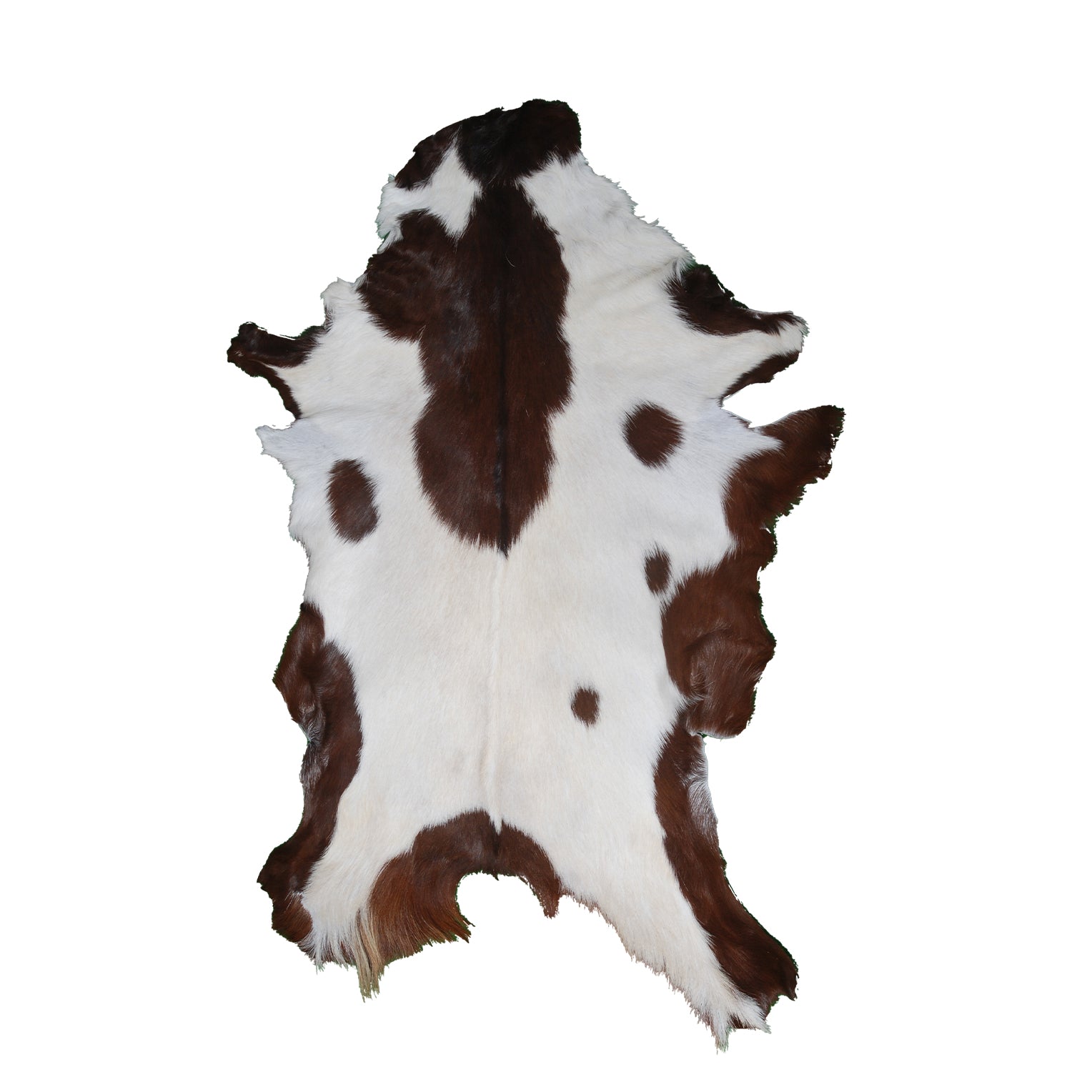 Handcrafted Dark Brown Goat Skin Rug - Genuine Leather for Luxurious Décor