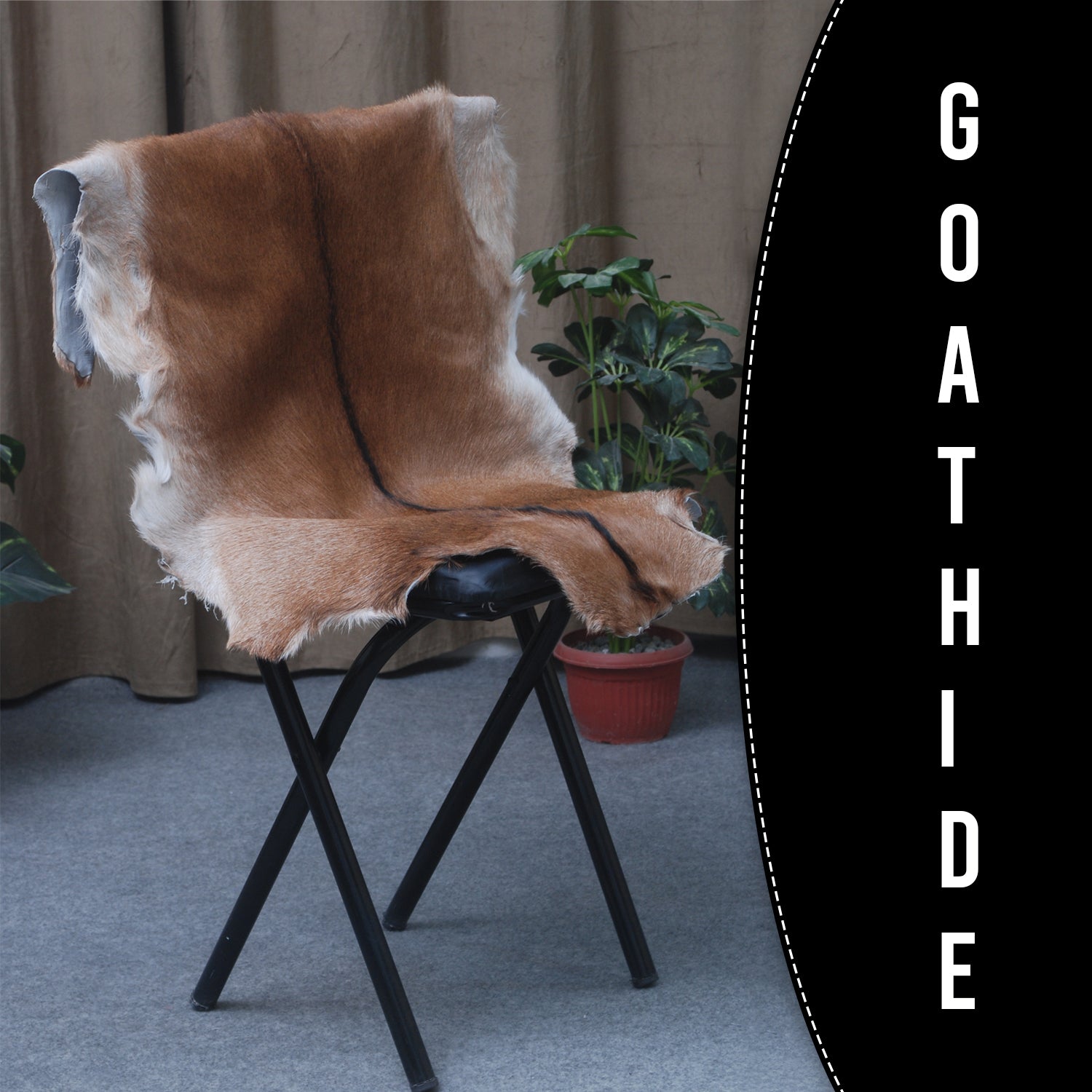 Dark Brown Rug - Soft, Durable, and Eco-Friendly - Handmade Pure Goat Skin Floor Rug - Non-Slip Suede Back