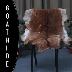 Authentic Dark Brown Goat Hide Rug - Unique Pattern for Modern and Classic Décor - Celestial Leather Limited