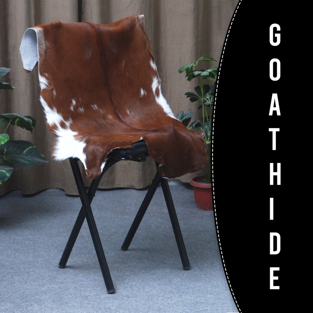 Premium Dark Brown Goat Skin Rug - Rustic Charm for Modern and Classic Interiors - Celestial Leather Limited